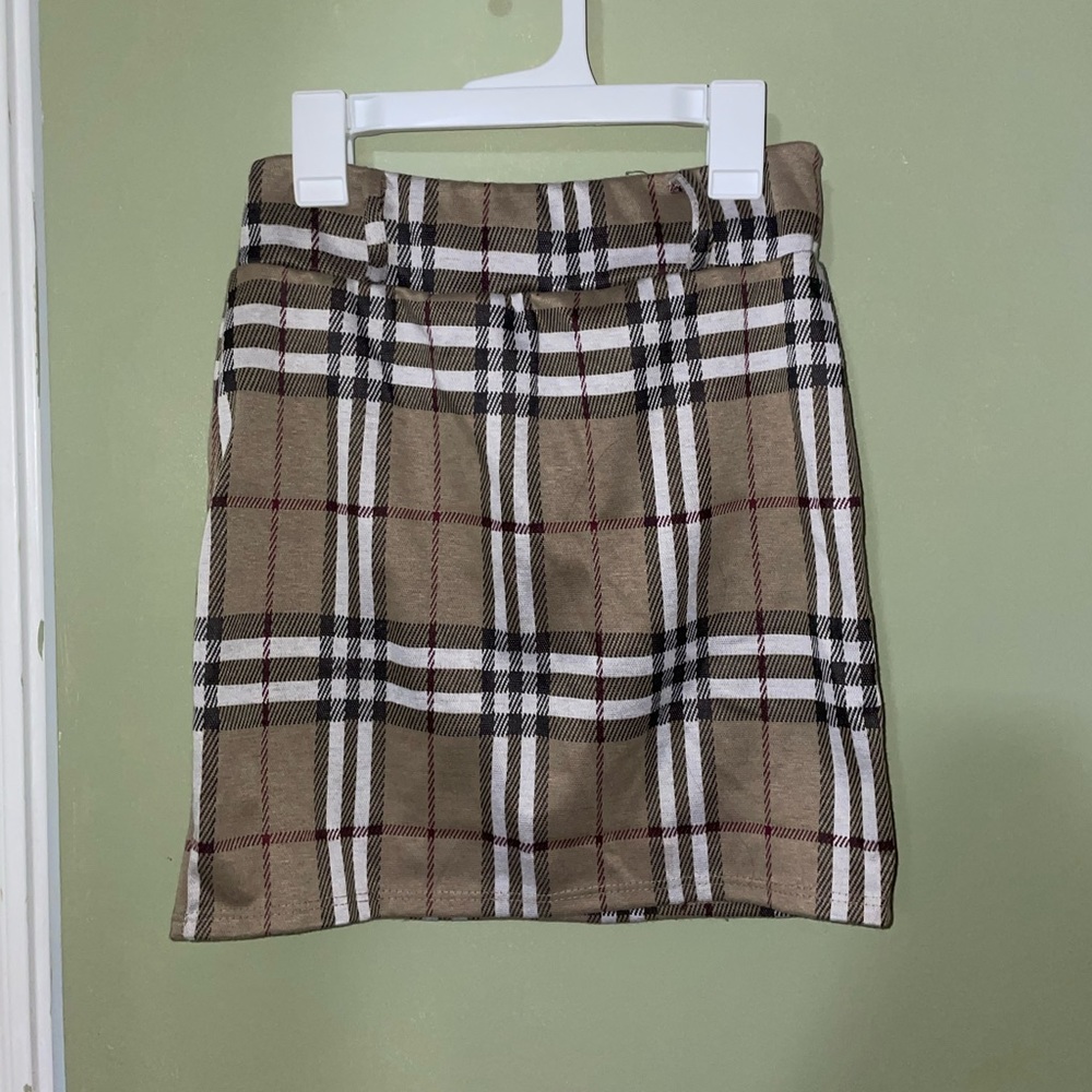 plaid mini skirt w/ matching adjustable belt